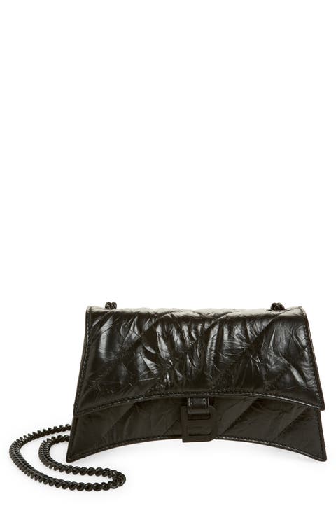 Crush Quilted Crinkle Leather Wallet on a Chain