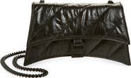 Balenciaga Crush Quilted Crinkle Leather Wallet on a Chain