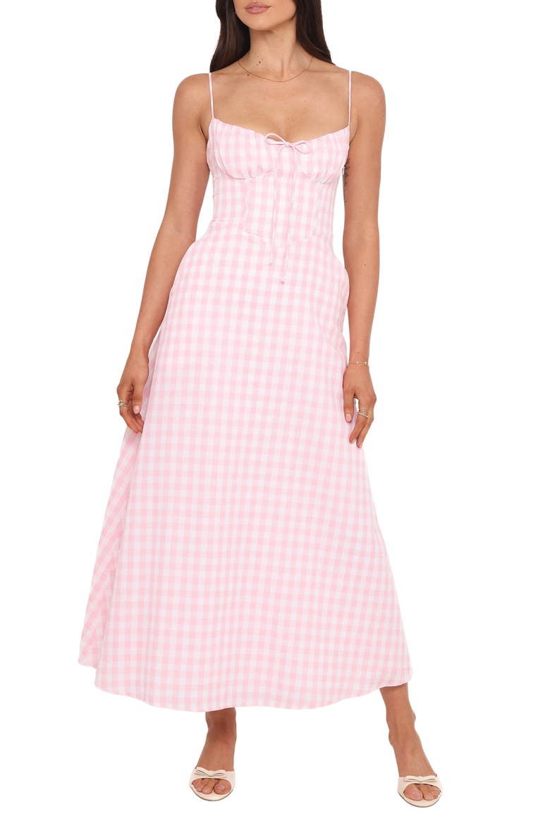 Tilbury Gingham Maxi Dress, Main, color, PINK GINGHAM
