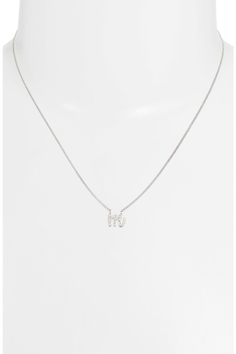 Script Initial Necklace, Alternate, color, SILVER - M