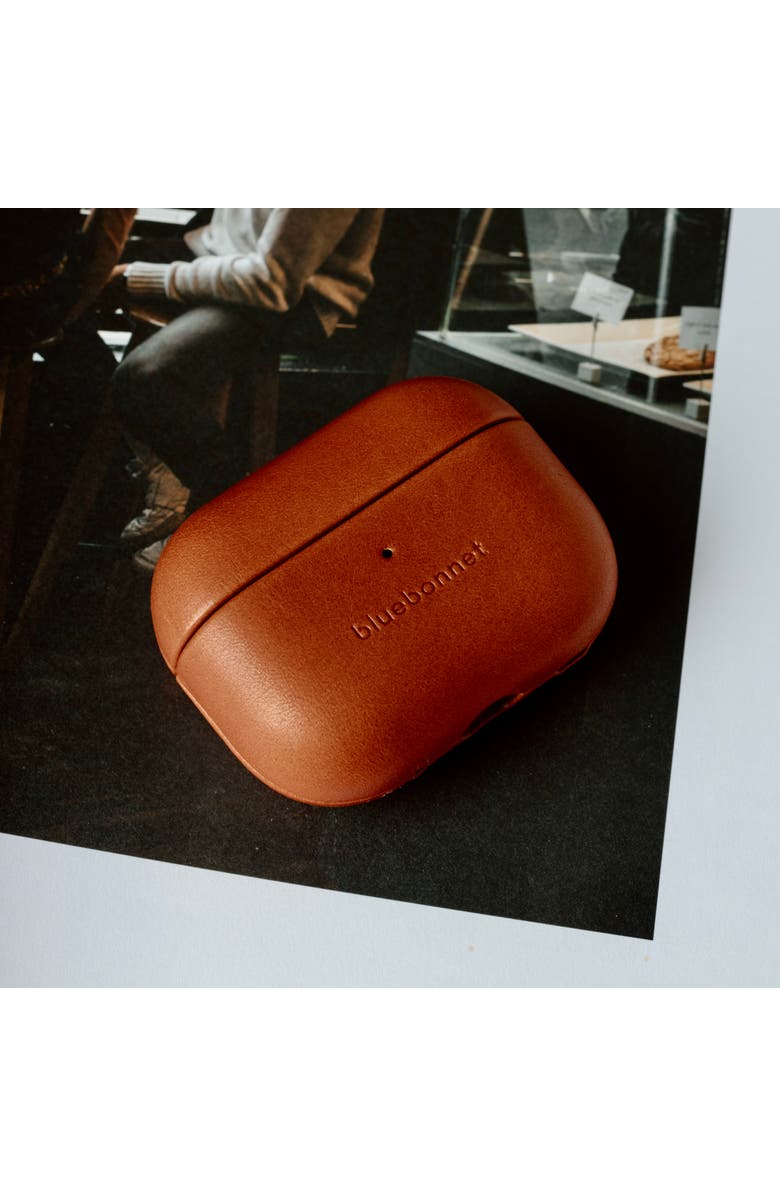 Bluebonnet The Companion Leather AirPods Pro 1 & 2 Case, Alternate, color, Saddle Tan