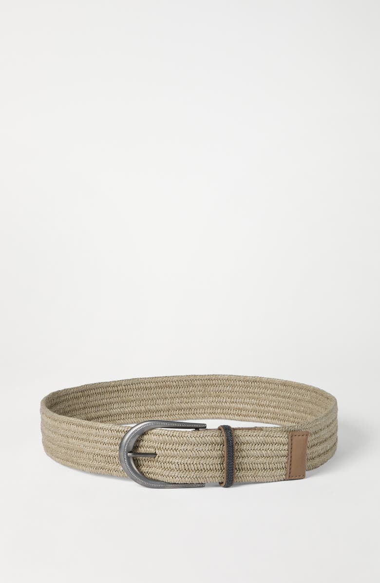 Brunello Cucinelli Braided belt, Alternate, color, Beige