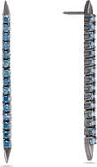 LANA 14K Black Gold Blue Diamond Tennis Earrings