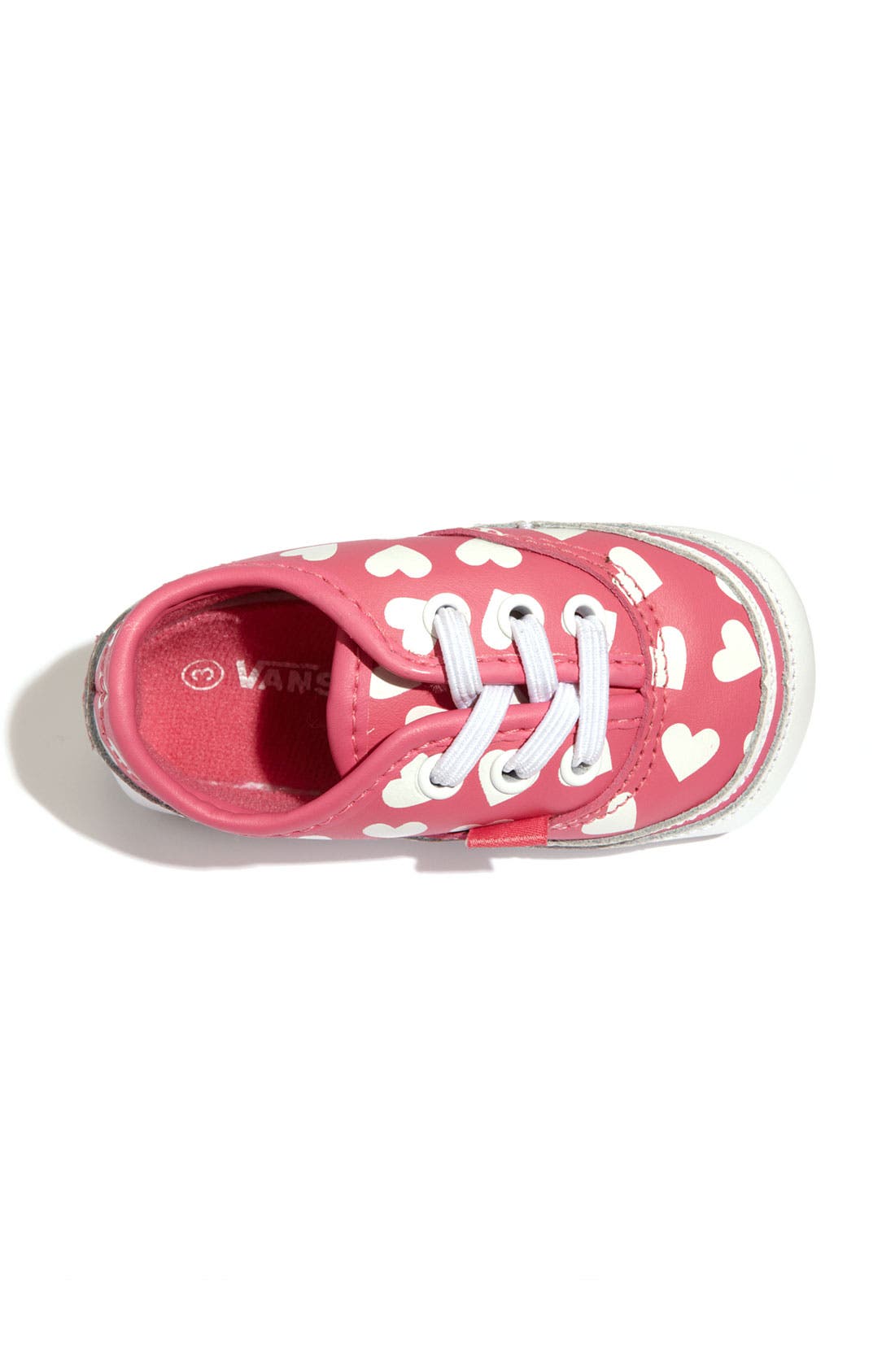 'Authentic' Crib Shoe, Alternate, color, PINK/ WHITE HEARTS