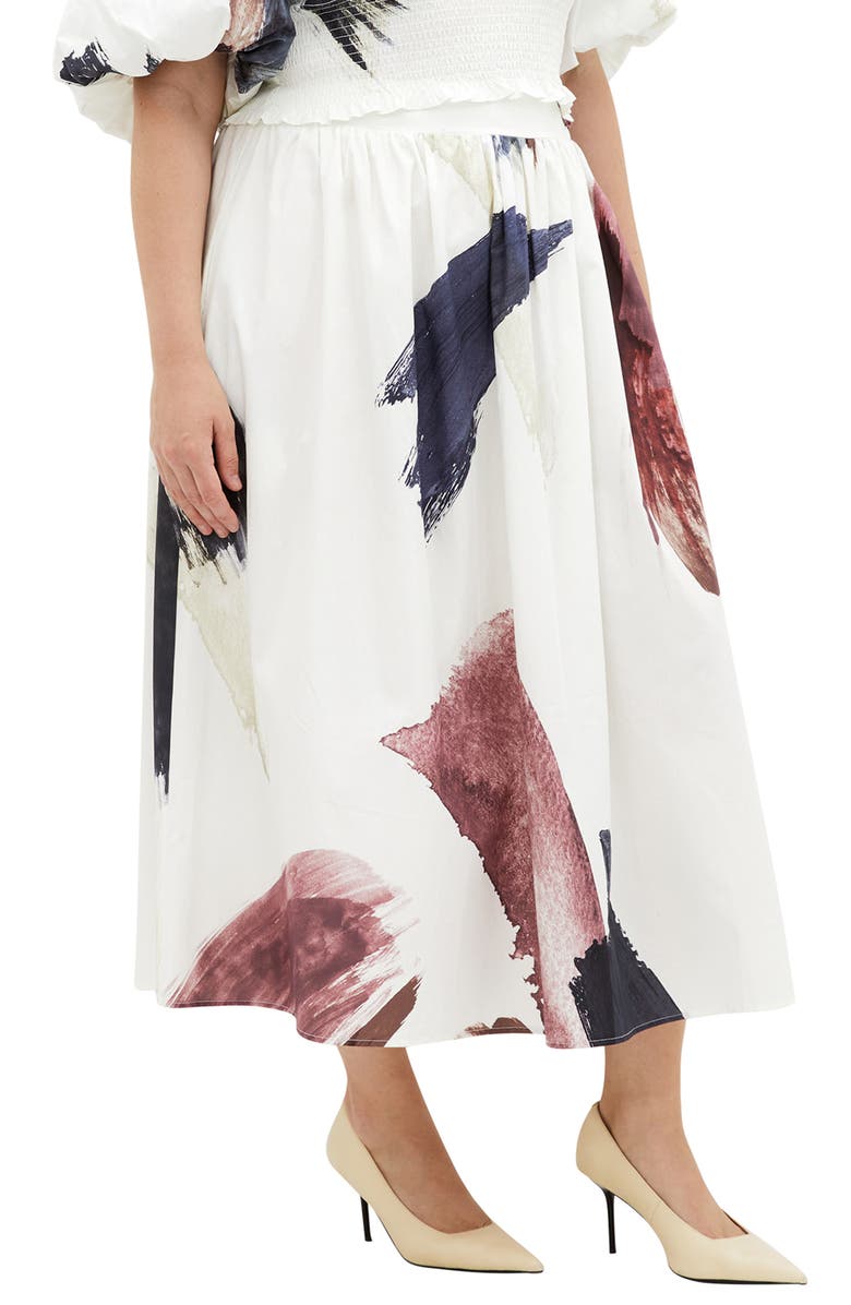City Chic Alisha Cotton A-Line Maxi Skirt, Alternate, color, Geo Muse