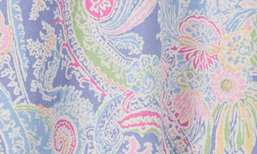 Ralph Lauren Lauren Paisley Print Double Strap Cotton Blend Nightgown In Blue Paisley
