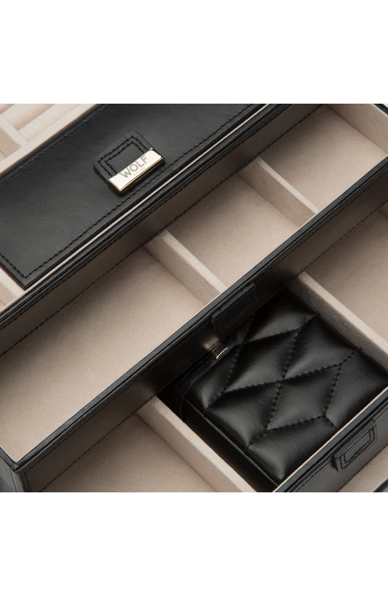 WOLF Caroline Medium Jewelry Case, Alternate, color, Black