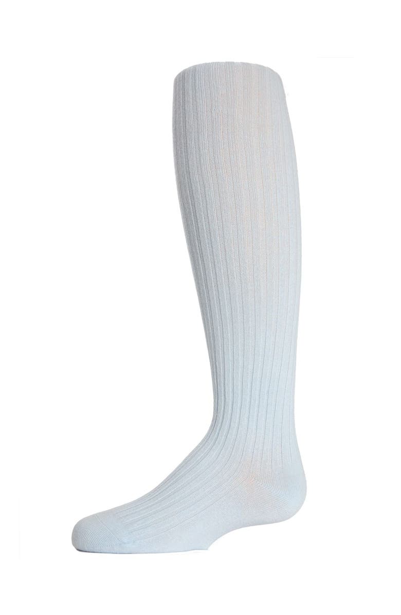 MeMoi Kid's Ribbed Cotton Sweater Tights, Main, color, Light Blue