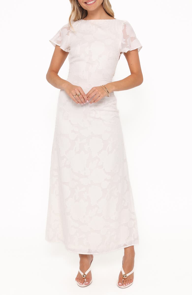 Petal & Pup Henna Floral Open Back Maxi Dress, Main, color, Ivory