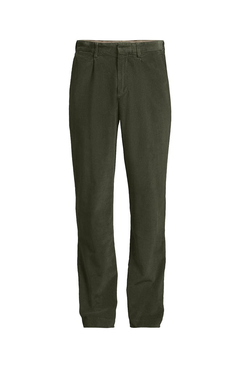 Lands' End Corduroy Comfort Waist Classic Fit Pleated Front Pant, Alternate, color, Forest Moss
