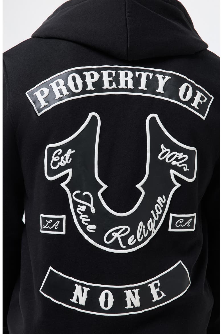Property of None Graphic Full Zip Hoodie, Alternate, color, JET BLACK