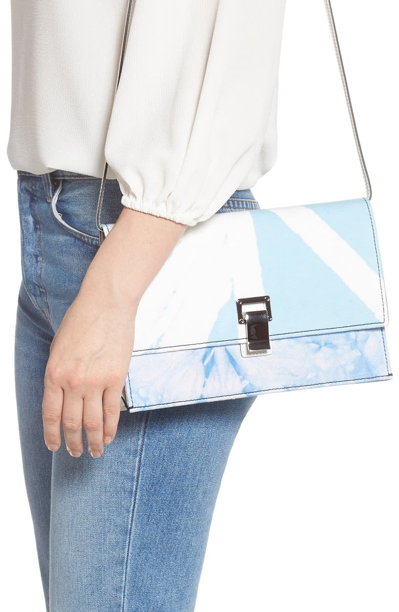 Proenza Schouler Small Lunch Bag Tie Dye Denim Shoulder Bag, Alternate, color,