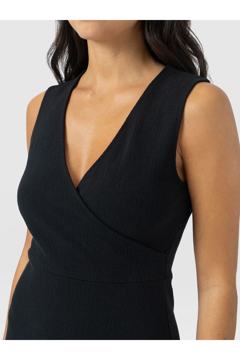 Sleeveless Maggie Wrap Dress, Alternate, color, Black Textured