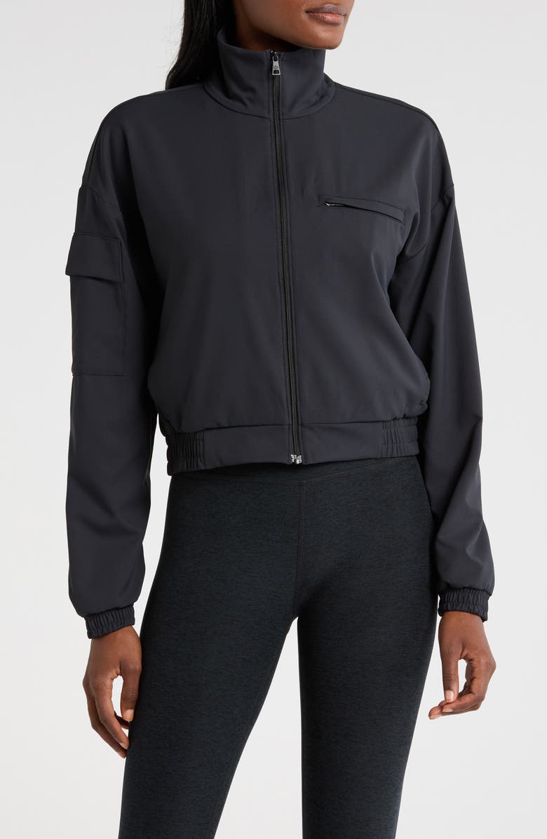 Beyond Yoga Status Crop Jacket, Alternate, color, Black