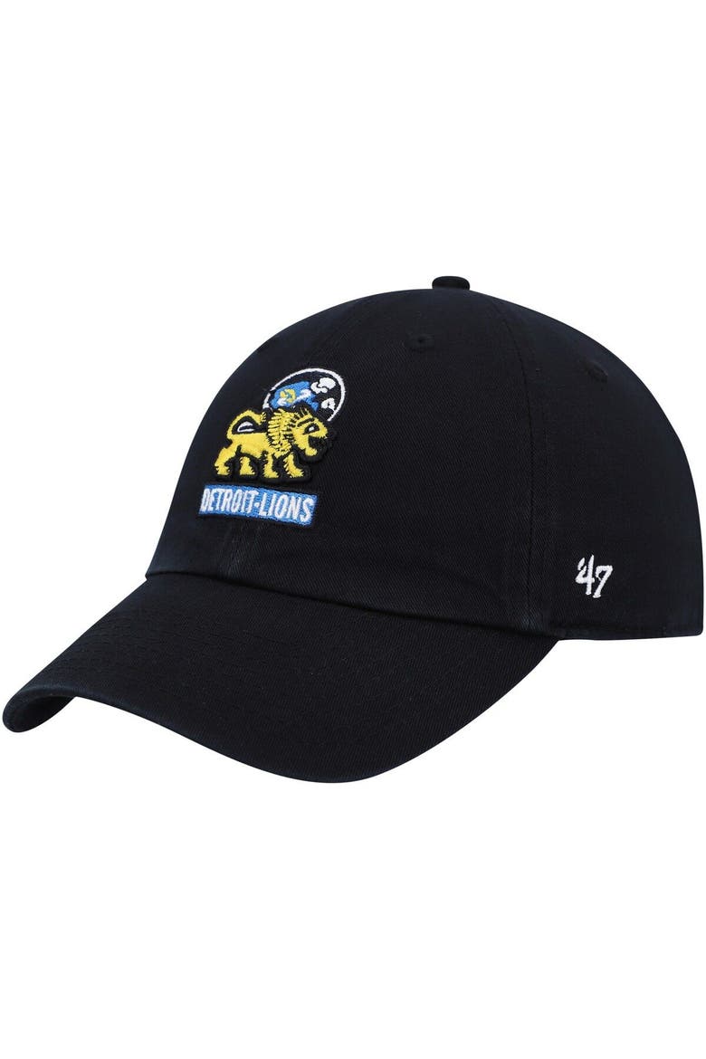 Men's '47 Black Detroit Lions Clean Up Legacy Adjustable Hat, Main, color, Black