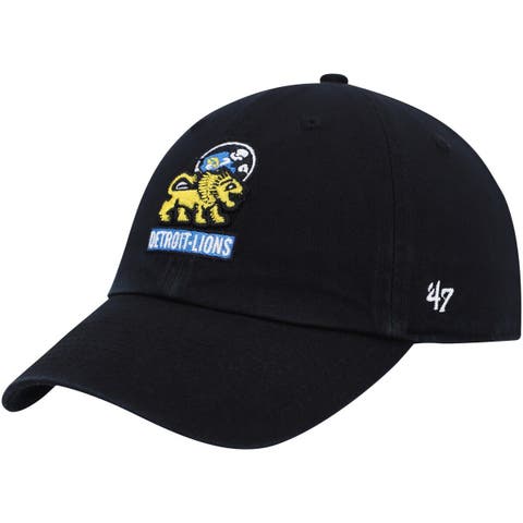 Men's '47 Black Detroit Lions Clean Up Legacy Adjustable Hat