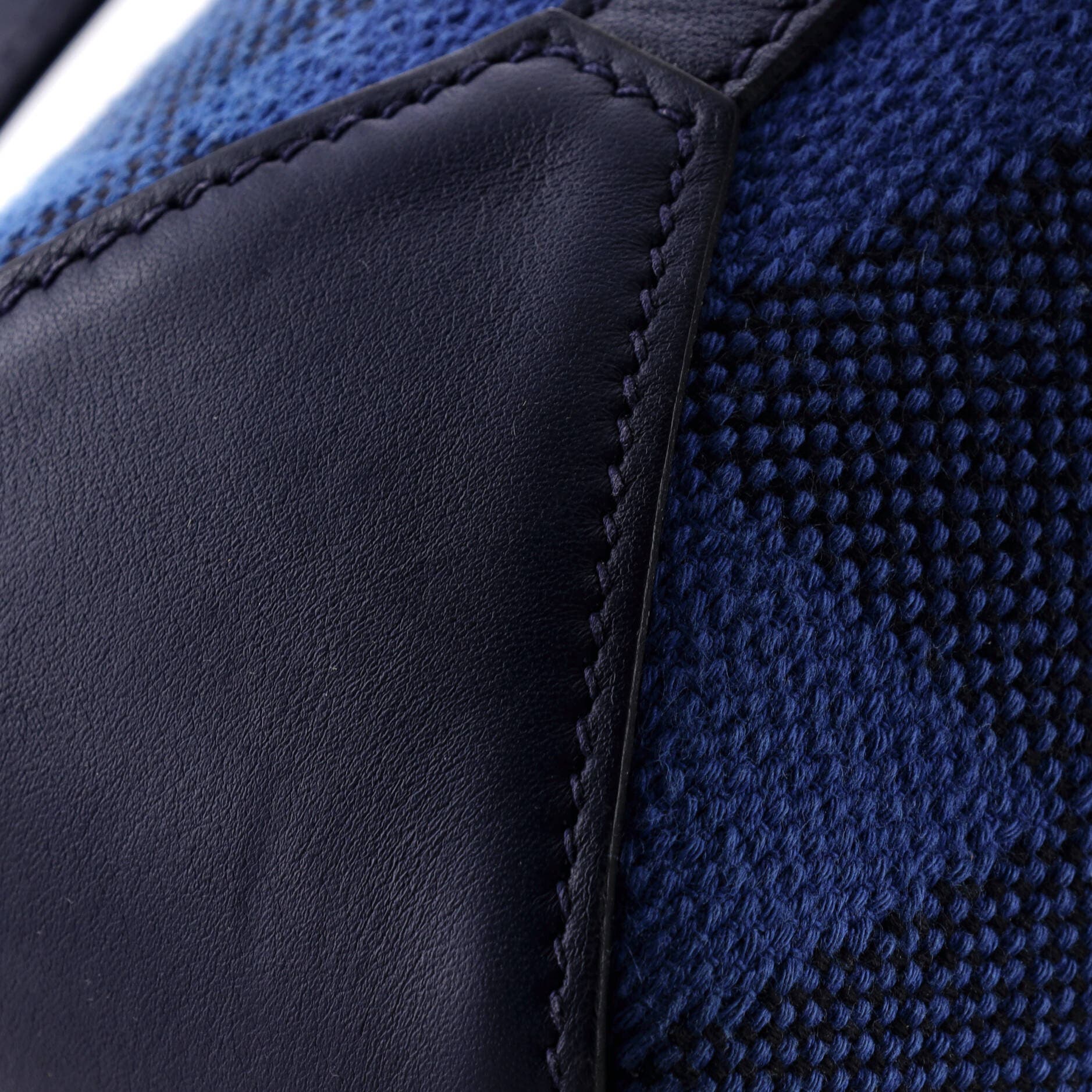 Cabas H en Biais Tote Canvas with Leather 27, Alternate, color, Blue