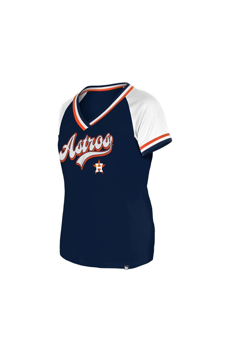 New Era Women's New Era Navy Houston Astros Gameday Raglan V-Neck T-Shirt, Alternate, color, 