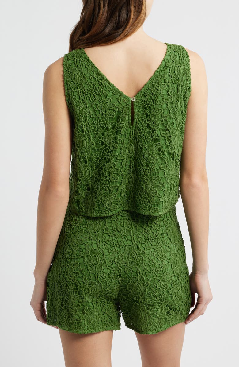 Cleobella Adrienne Floral Guipure Lace Sleeveless Top, Alternate, color, Garden Green