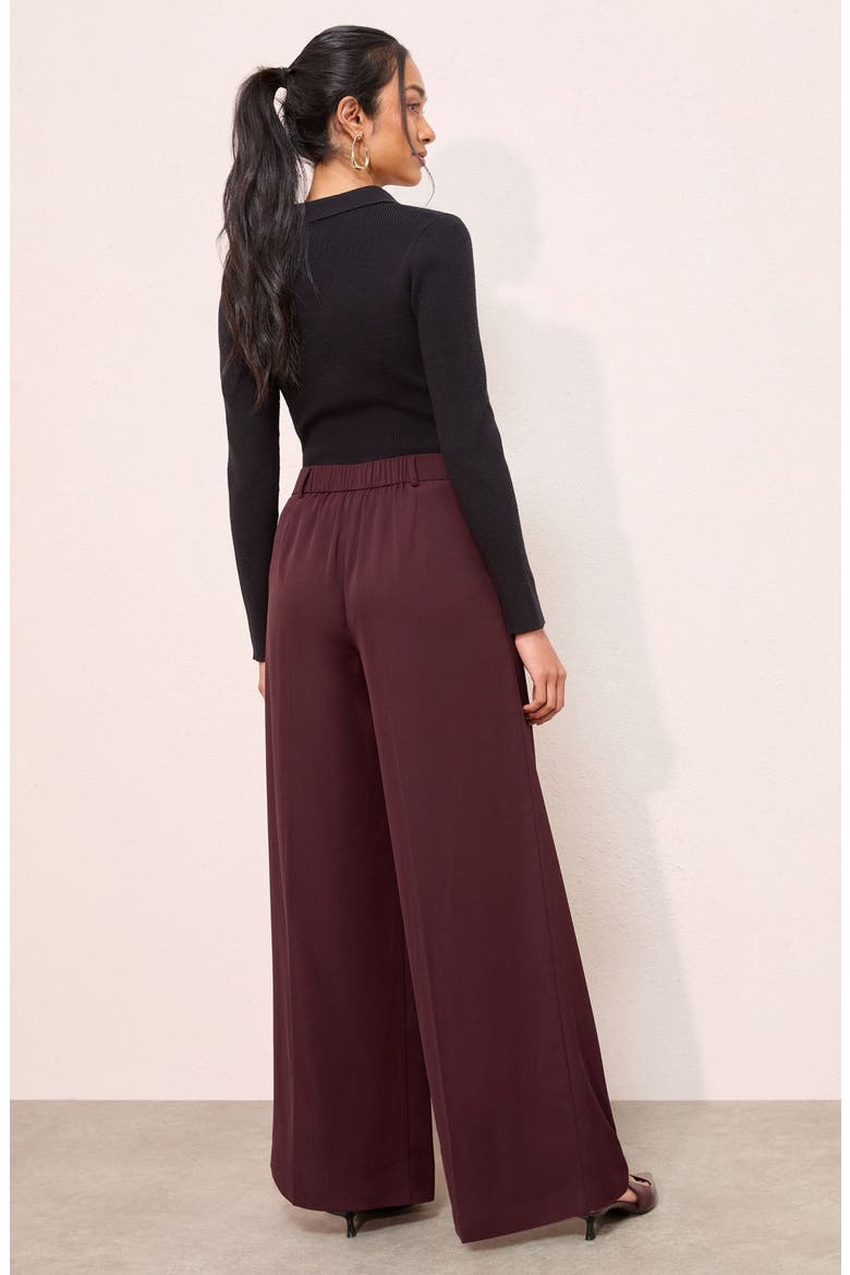 Pleated Wide Leg Pants, Alternate, color, RED