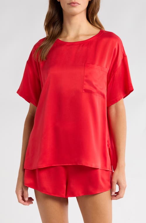 Lunya Washable Silk Short Pajamas in Carmine Red 