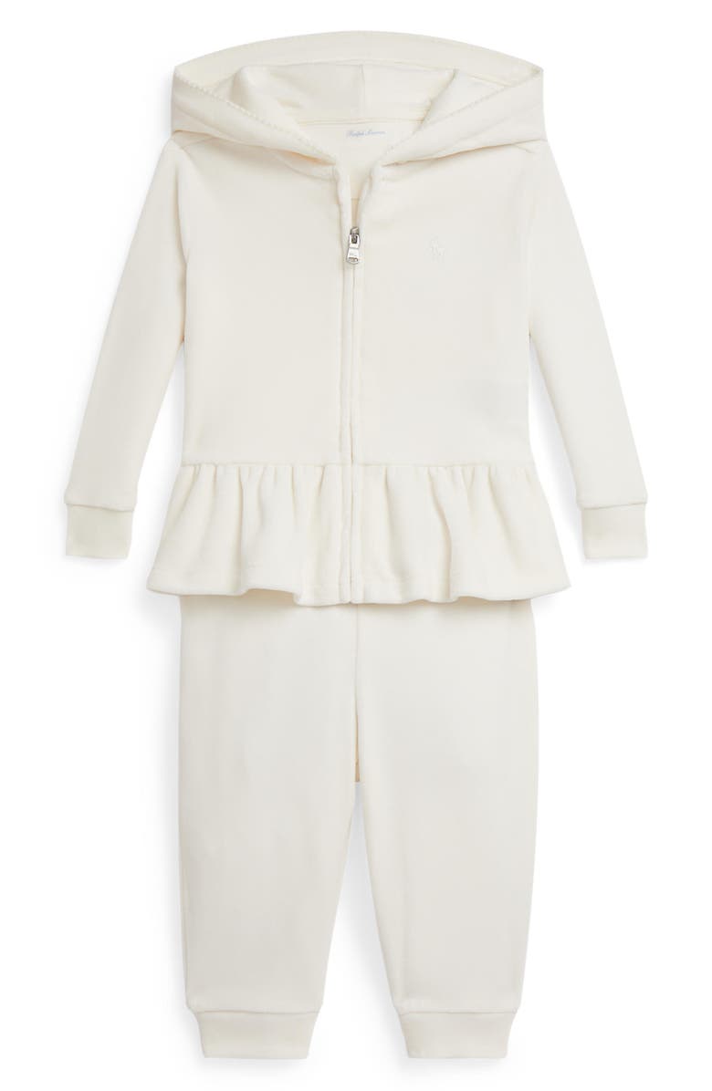 Ralph Lauren Velour Hoodie & Joggers Set, Main, color, Nevis