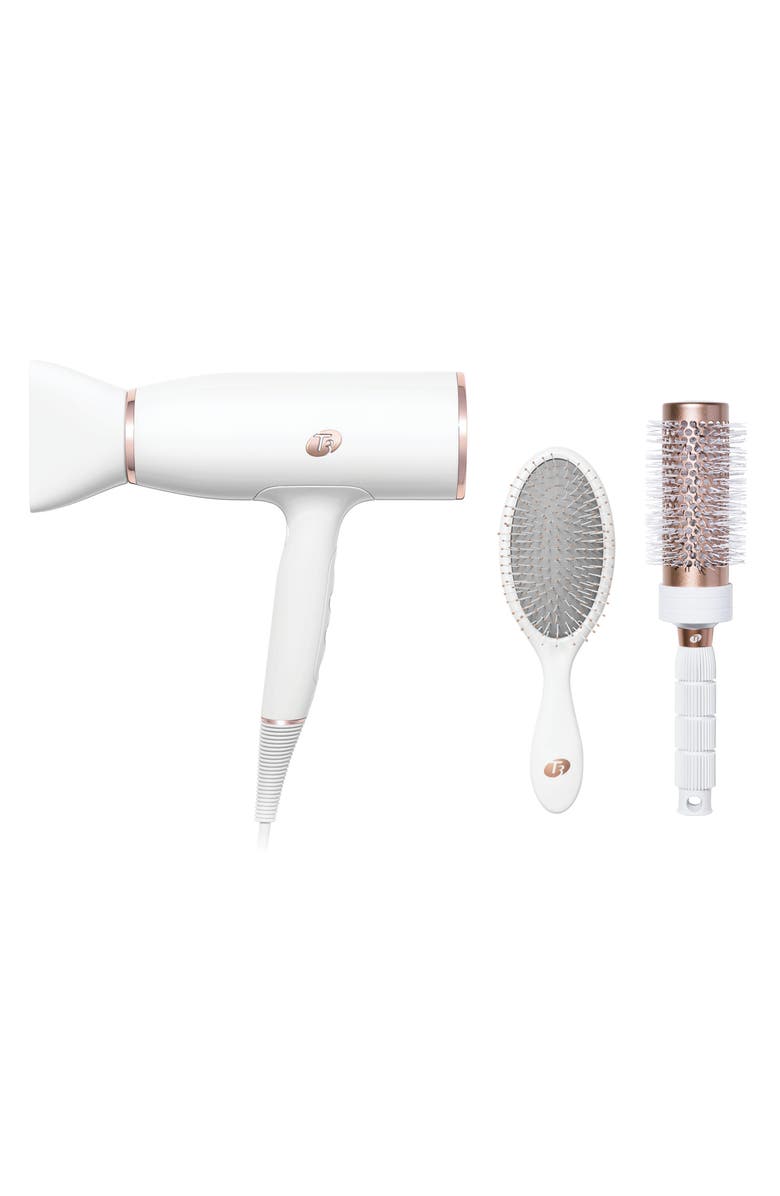 T3 Professional Hair Dryer and Brush SetAireLuxe, Main, color, White