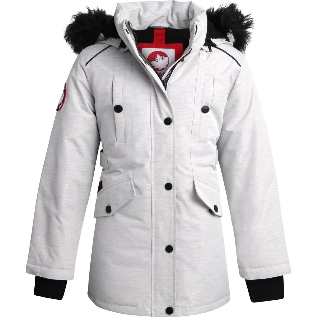 Canada Weather Gear Kids' Girls' Winter Faux Fur Lining Ski Jacket In White