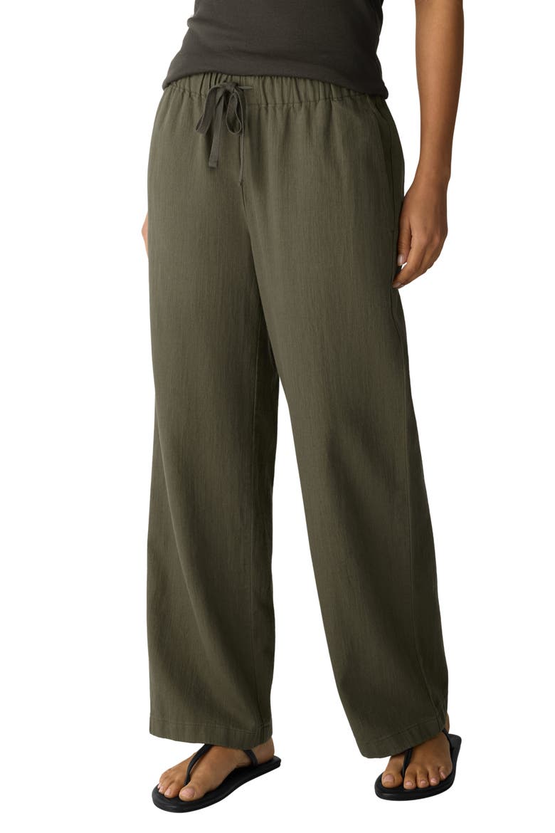 Organic Cotton & Organic Linen Straight Leg Pants, Main, color, OLIVE