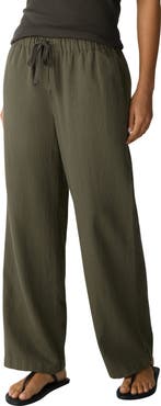 Eileen Fisher Organic Cotton & Organic Linen Straight Leg Pants
