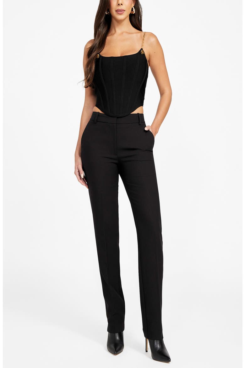 Dalia Mid Rise Slim Chinos, Alternate, color, JBLACK-BLACK