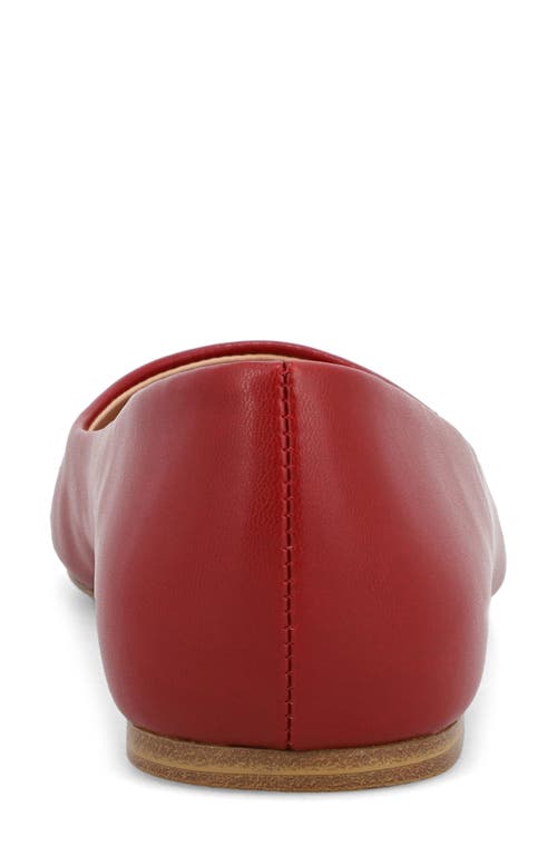 Mia Avi Pointed Toe Flat In Deep Red