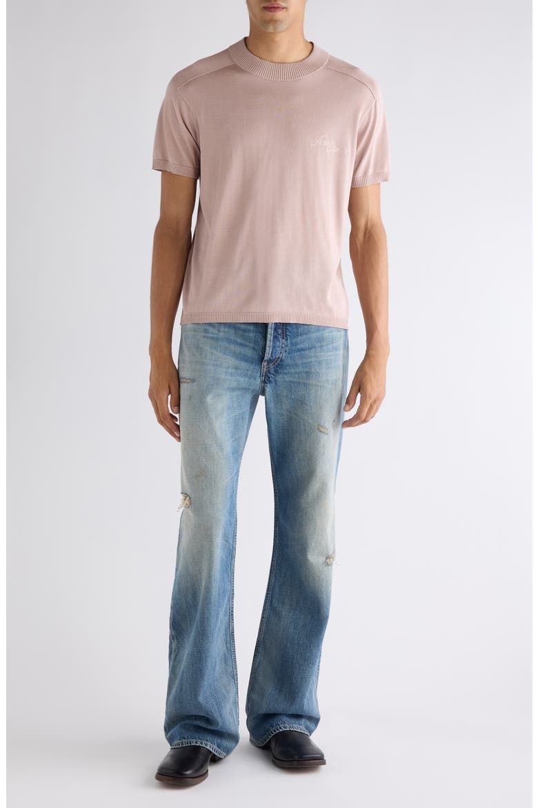Kyotini Silk Short Sleeve Knit Top, Alternate, color, LIGHT PINK