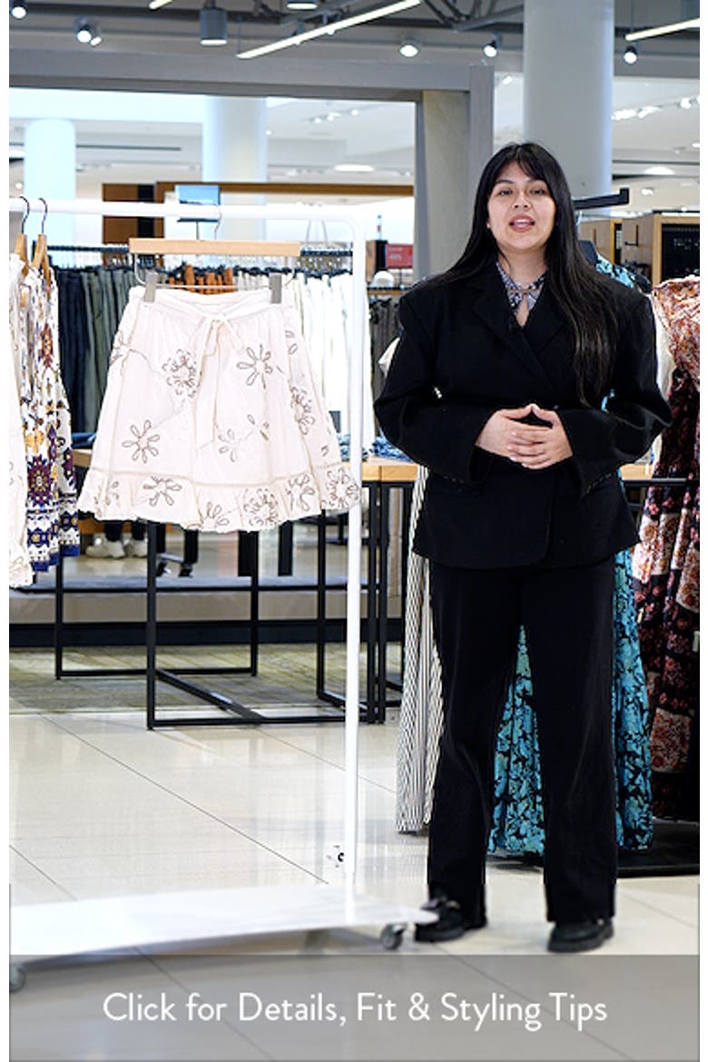 Embroidered Tie Waist Miniskirt video