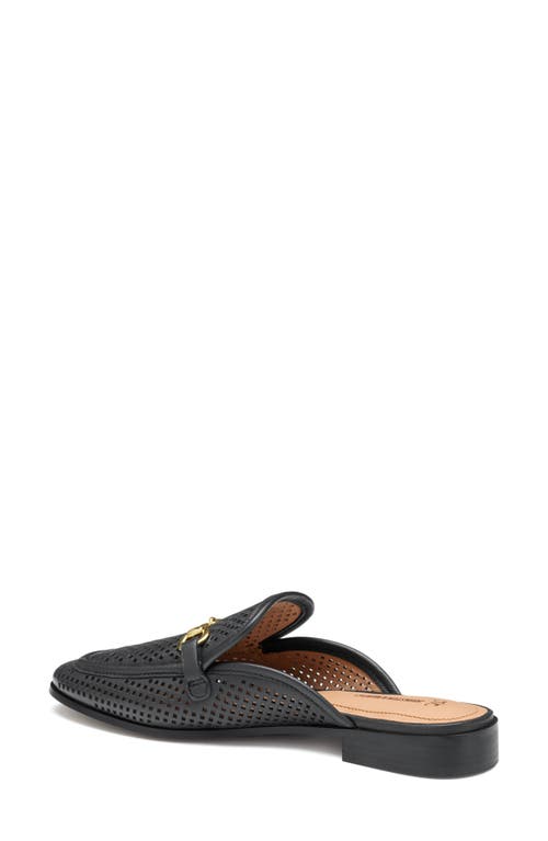 Johnston & Murphy Ali Perforated Bit Mule In Black Glove Leather