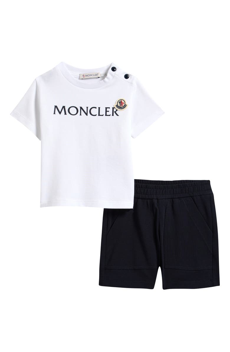 Moncler Kids
 T-Shirt 
Shorts Set, Main, color, White