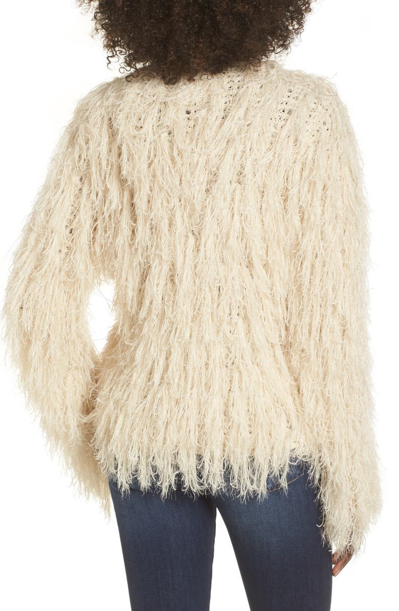 J.O.A. Faux Fur Cardigan, Alternate, color, 