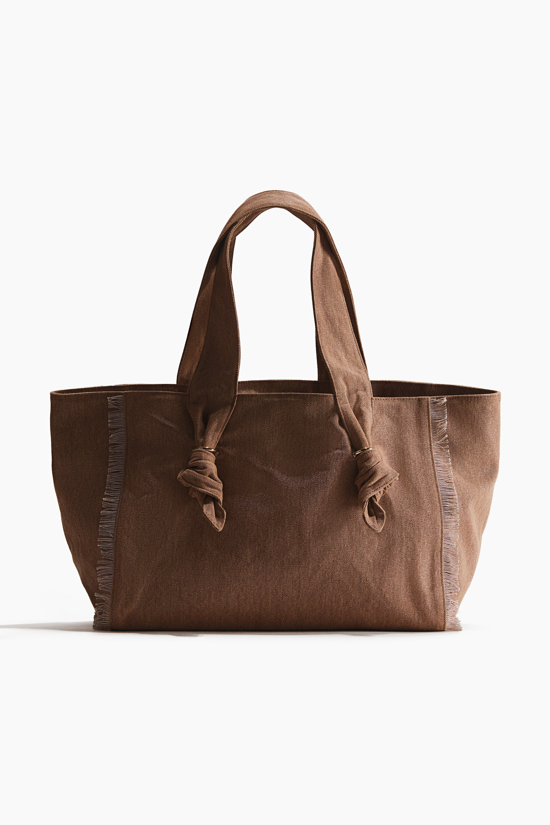 H&M Knot-detail Tote Bag, Main, color, Dark Taupe