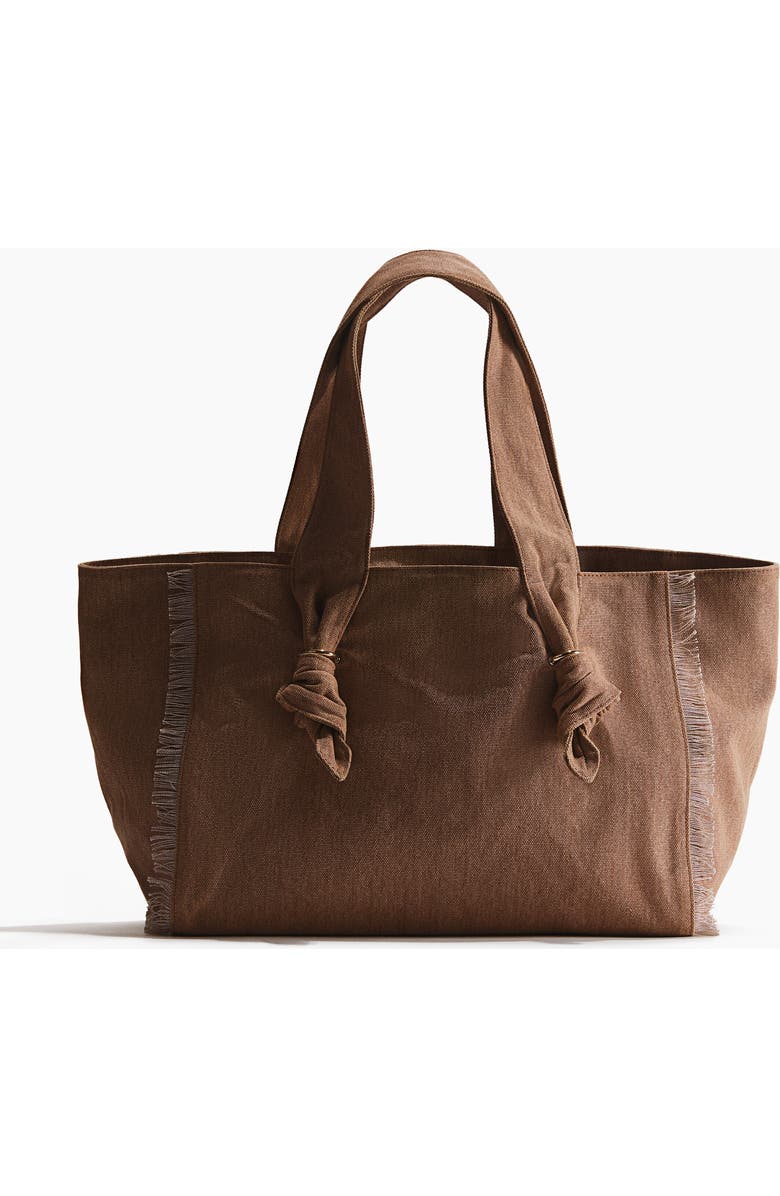 H&M Knot-detail Tote Bag, Main, color, Dark Taupe