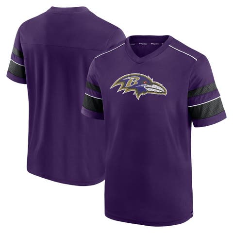 Men's Fanatics Branded Purple Baltimore Ravens Textured Hashmark V-Neck T-Shirt