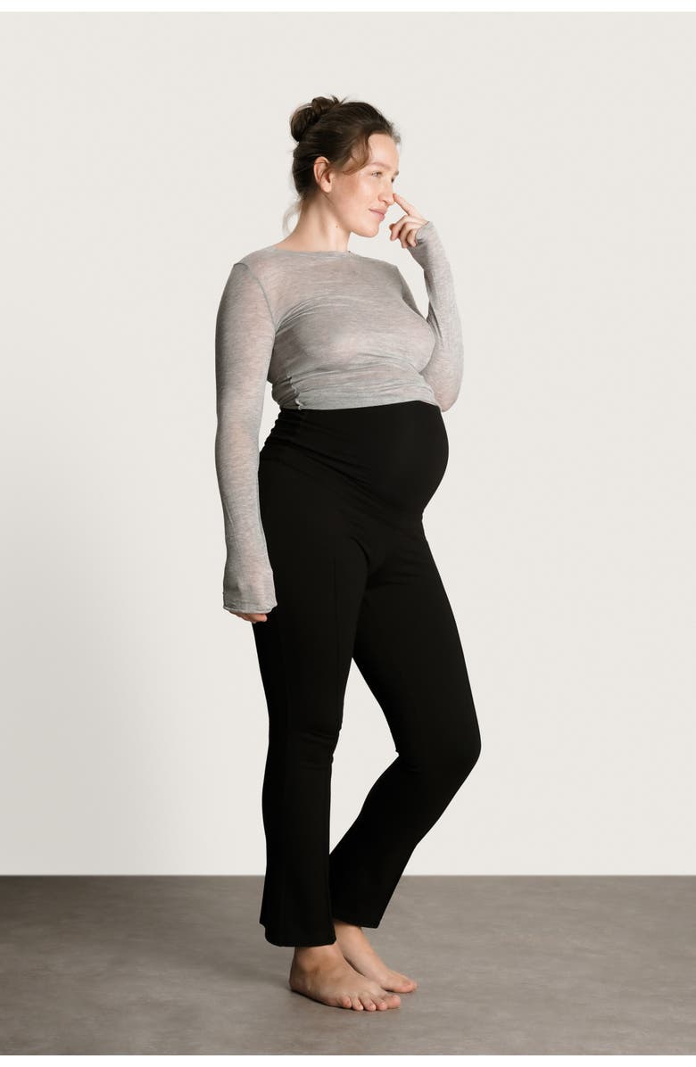 Nom Maternity London Maternity Tailored Over-the-Belly Pants, Alternate, color, Black