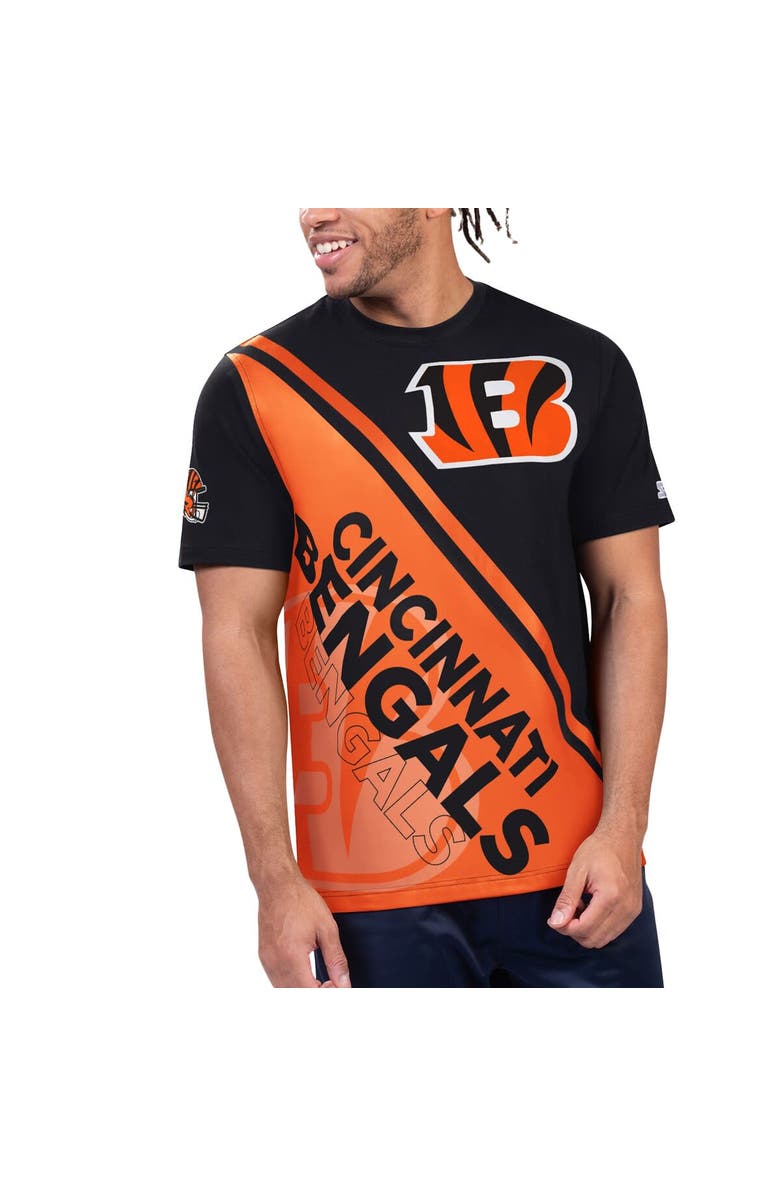STARTER Men's Starter Black/Orange Cincinnati Bengals Finish Line Extreme Graphic T-Shirt, Main, color, Black