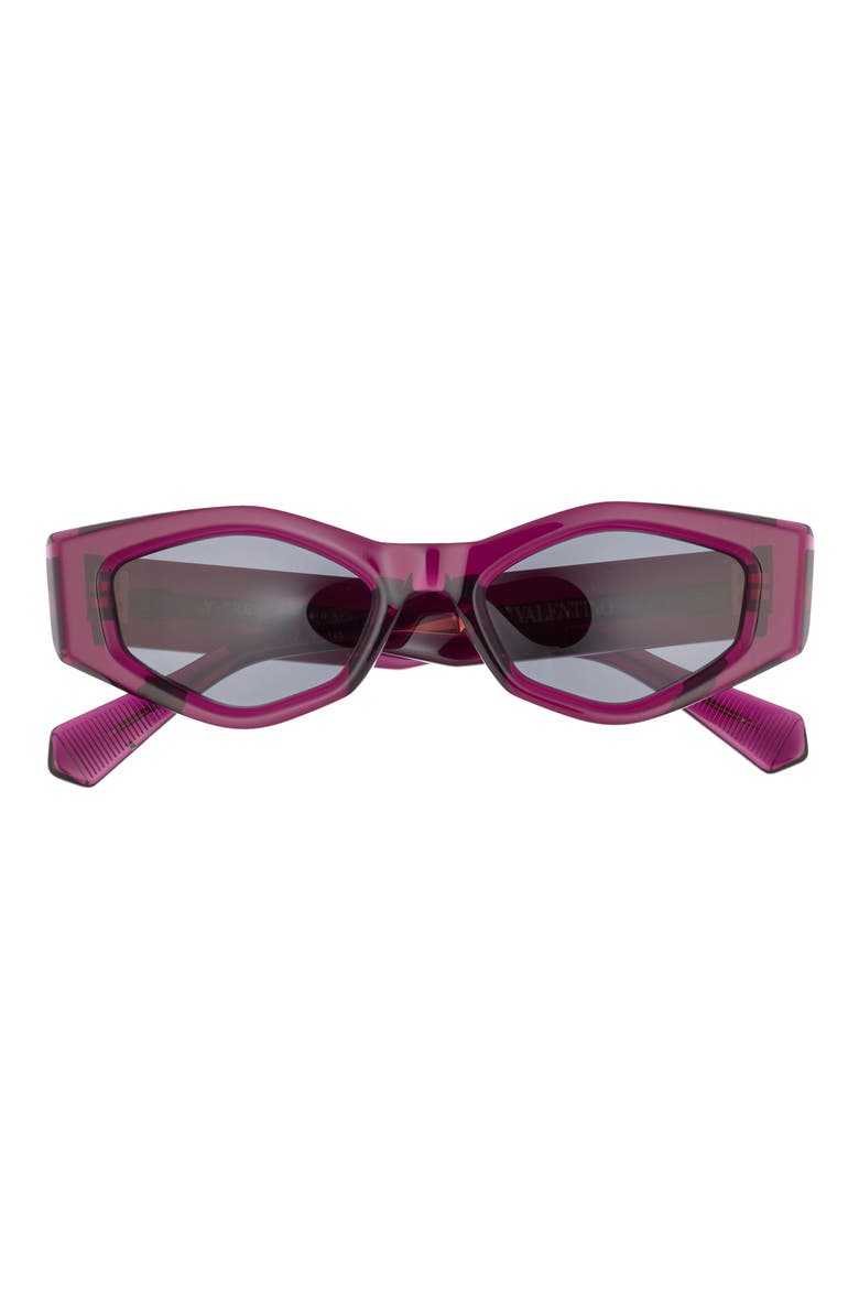 51mm Polarized Cat Eye Sunglasses, Main, color, PURPLE PURPLE GREY
