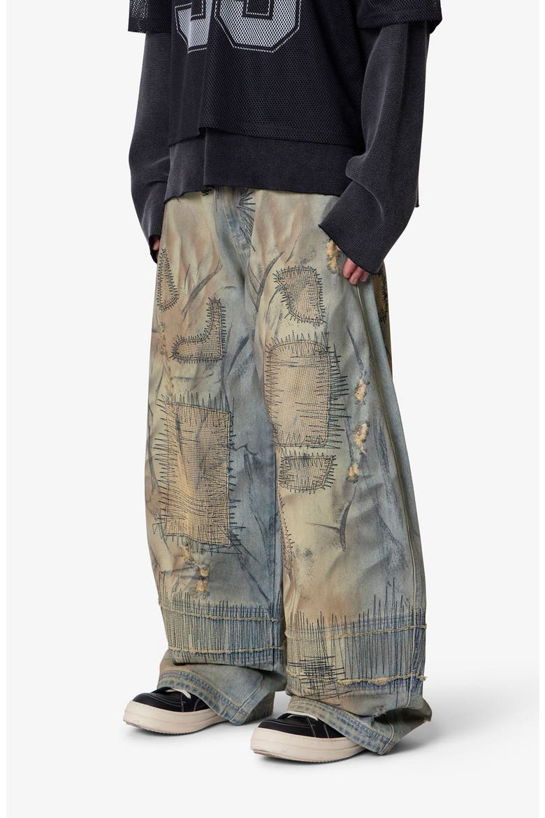 Stitched Barrel Jeans, Alternate, color, VINTAGE BLUE
