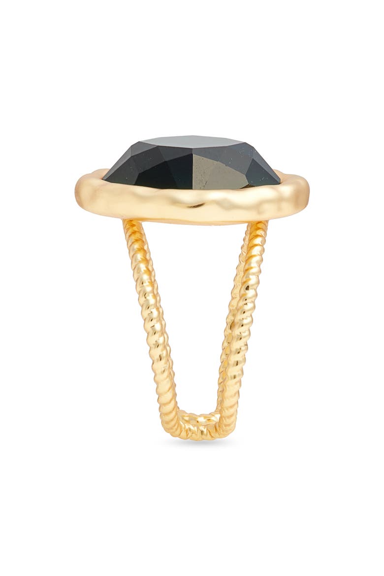Bezel Set Crystal Ring, Alternate, color, GOLD/ GREEN