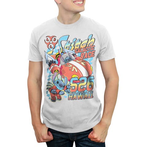 Men's Lilo & Stitch Retro Galactic Race Poster  Graphic T-Shirt