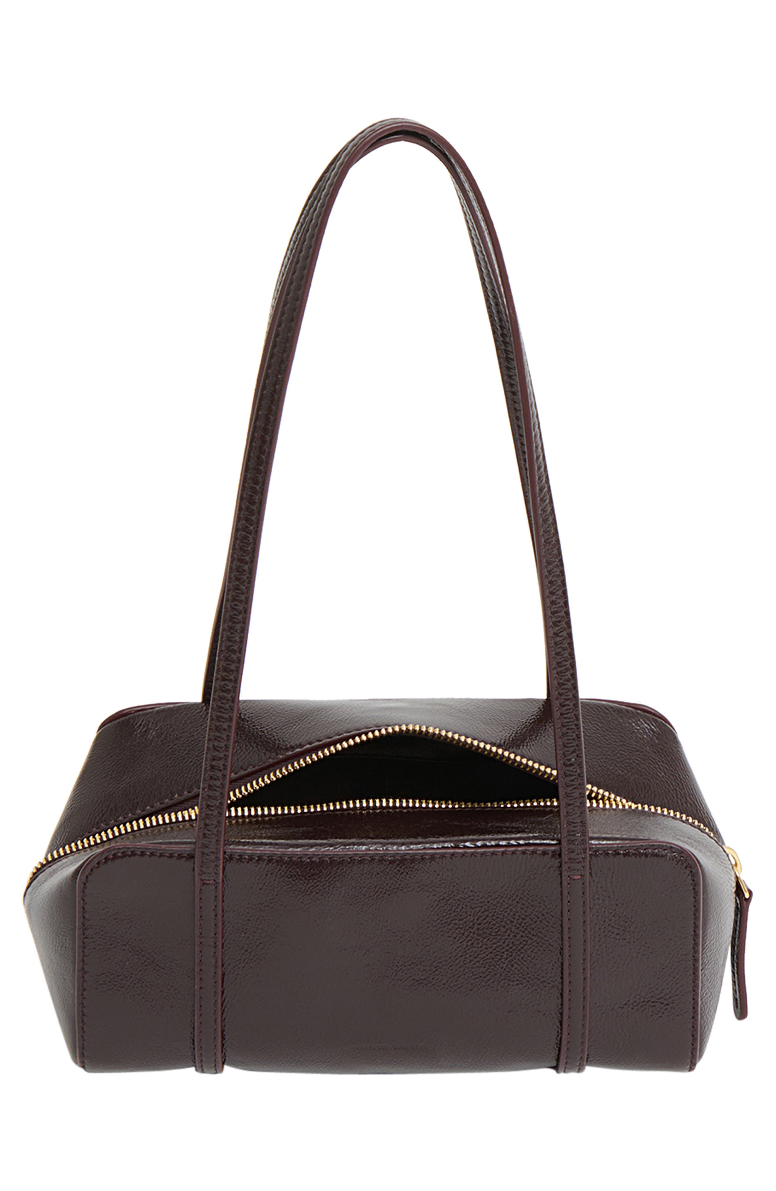 Mansur Gavriel Mini Filo Leather Shoulder Bag, Alternate, color, Aubergine
