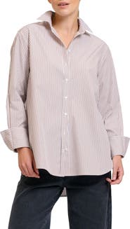 SHIRTY Elodie Stripe Cotton Button-Up Shirt