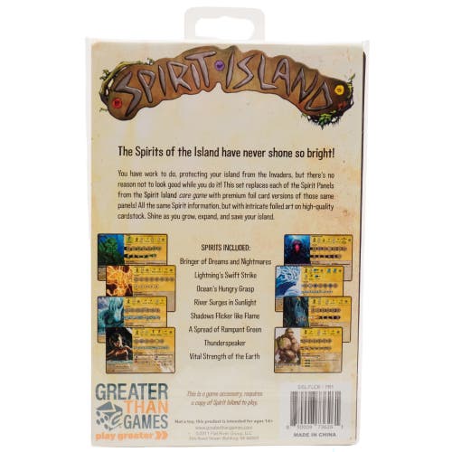 Greater Than Games Spirit Island Core Game Premium Foil Spirit Panels in Multicolored 