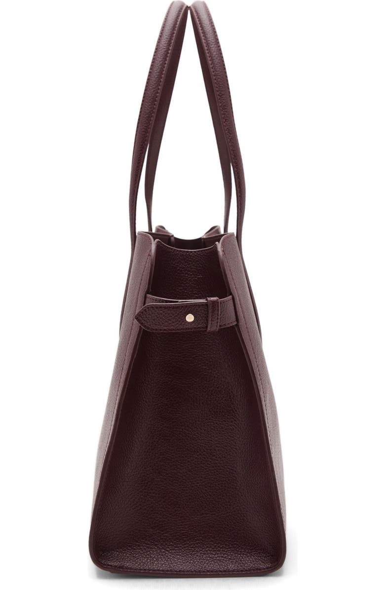 MANGO Medium Pebbled Faux Leather Handbag, Alternate, color, Burgundy